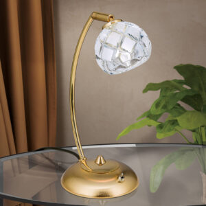 Blykristallbordslampa Maderno, guld