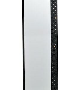 Jersey Golvspegel Svart Metall/guldknopp 53x170 cm