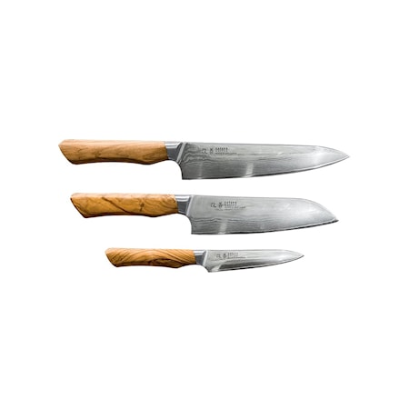 Kaizen Knivset 3 delar Kockkniv 21cm/Santuko 18cm/Petty 12cm